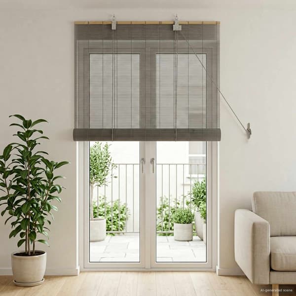 Rullgardin Grå 90 x 220 cm Bambu