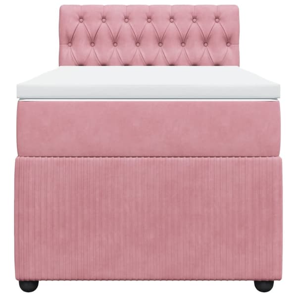 Ramsäng med madrass rosa 80x200 cm sammet