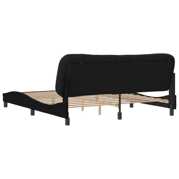 Bed Frame without Mattress "Hvar" Black 180x200 cm Fabric