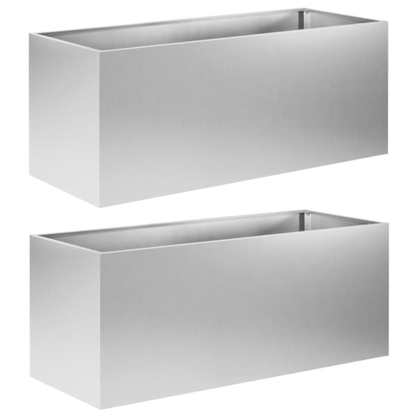 Trädgårdsplanterare 2 st Silver 80 x 40 x 40 cm