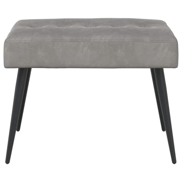 Bänk med knappar Ljusgrå 60 x 40 x 45 cm Sammet