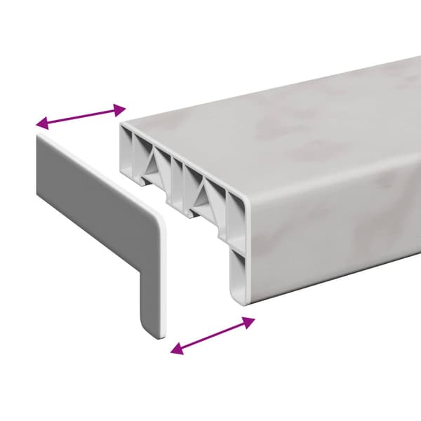 Fönsterbräda Marmorstruktur 140 x 10 x 4,5 cm PVC