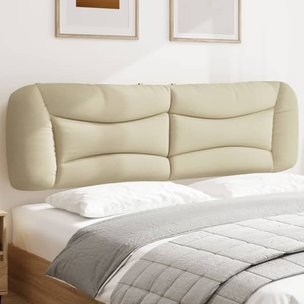 Headboard Cushion "Hvar" Cream 180 cm Fabric
