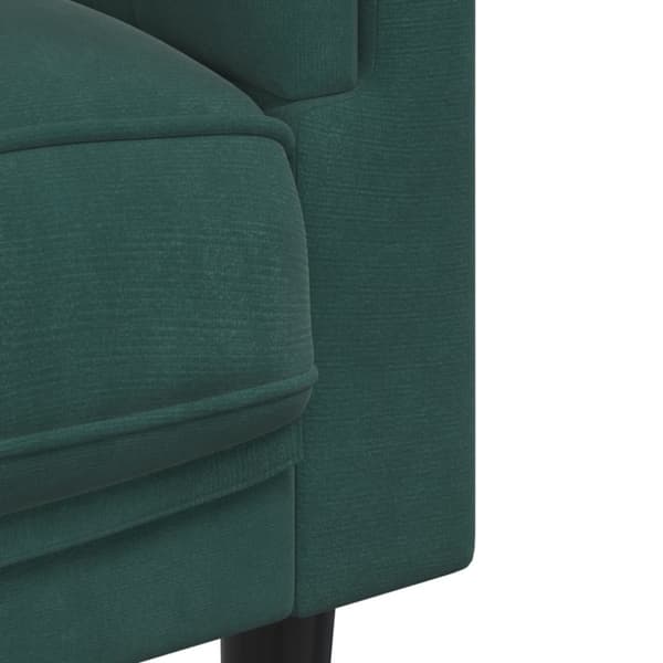 Soffa med kuddar 2-sits mörkgrön sammet