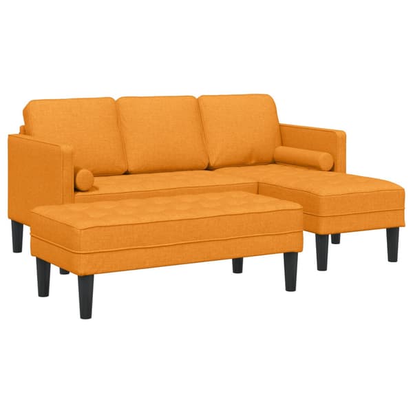 Soffset med kudde 2 pcs Mörkgul Polyester