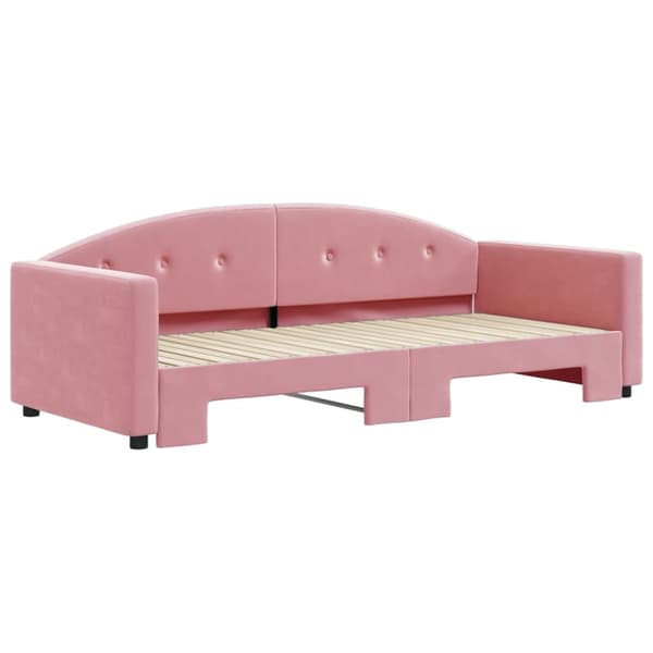 Dagbädd utdragbar rosa 90x200 cm sammet