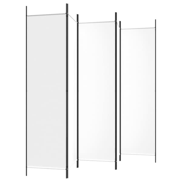 Rumsavdelare 5 paneler vit 250x200 cm tyg