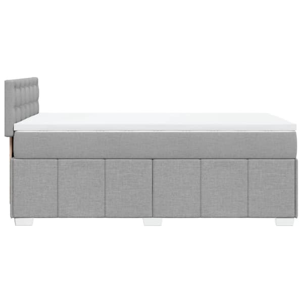 Ramsäng med madrass ljusgrå 90x200 cm tyg