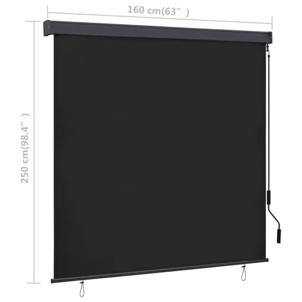 Rullgardin utomhus 160x250 cm antracit