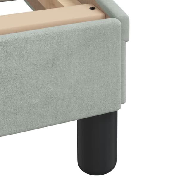 Bed Frame without Mattress "Hanko" Light Grey 80x200 cm Velvet