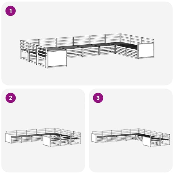 Soffgrupper 10 pcs Massivt Akaciaträ