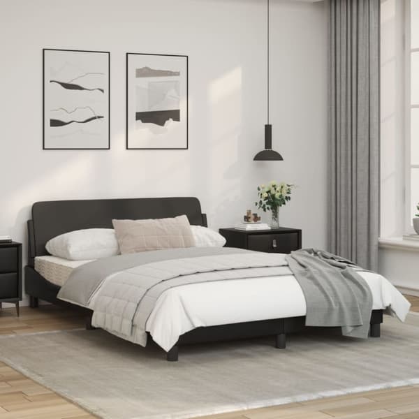 Bed Frame "Dover" Black 140x200 cm Faux Leather