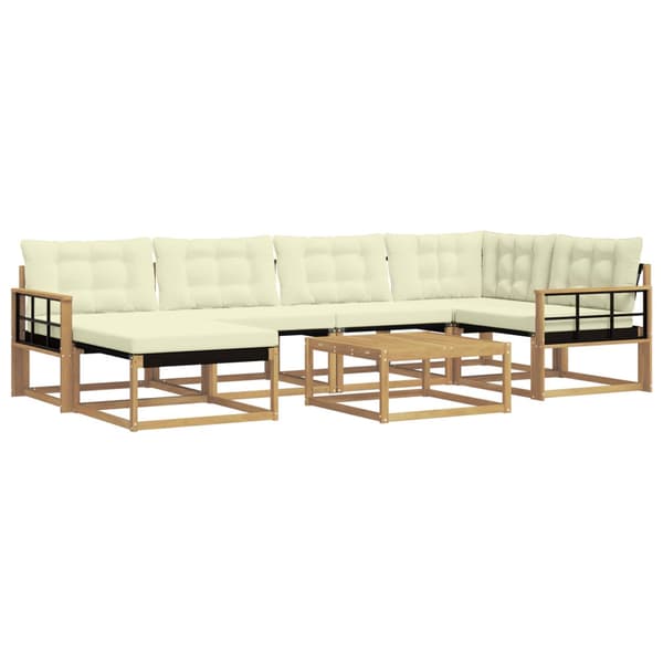 Utomhussoffset 7 pcs Vit och grädde 79 x 79 x 37 cm