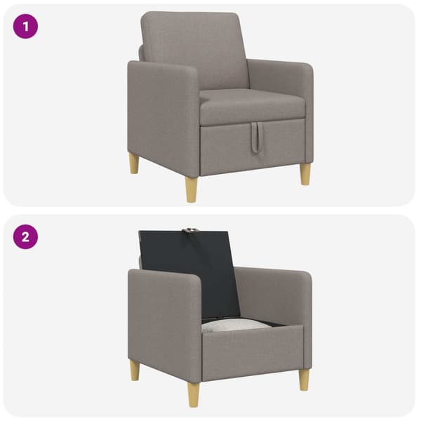 Soffa med förvaring Taupe 72 x 78 x 87 cm Polyester