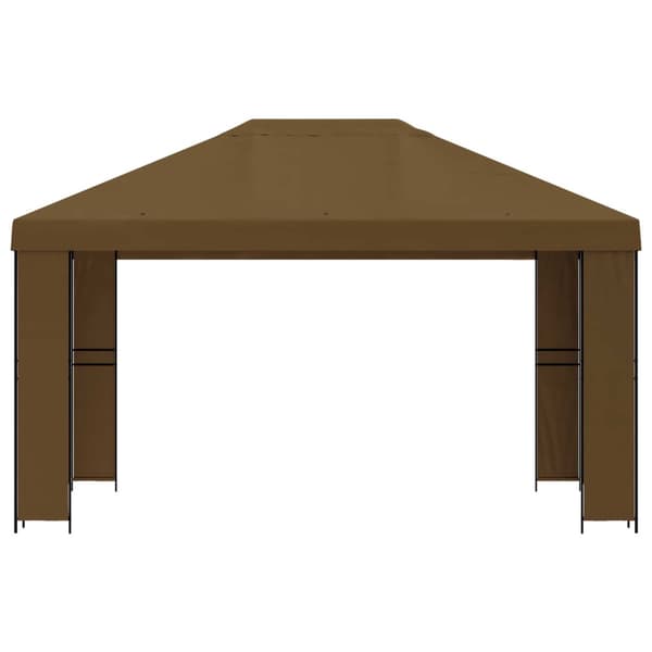 Paviljong 4 × 3 m Taupe Polyester och Stål 190