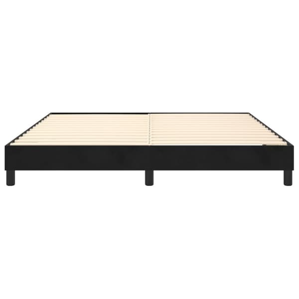 Boxspring-sängram svart 160x200 cm sammet