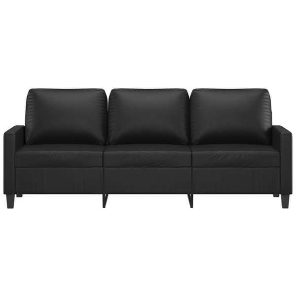 3-sitssoffa svart 180 cm konstläder