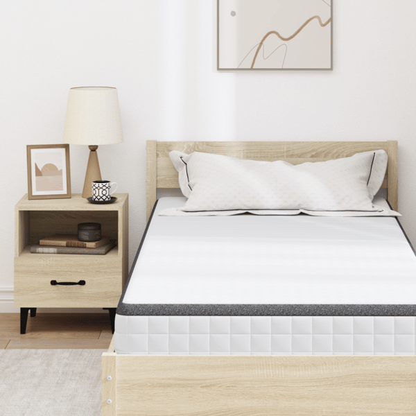 Madrass Vitt och Grått 100 x 200 cm Bonellfjäder