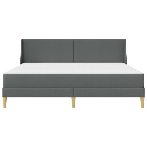 Sängram med madrass Mörkgrå 180 x 200 cm Polyester
