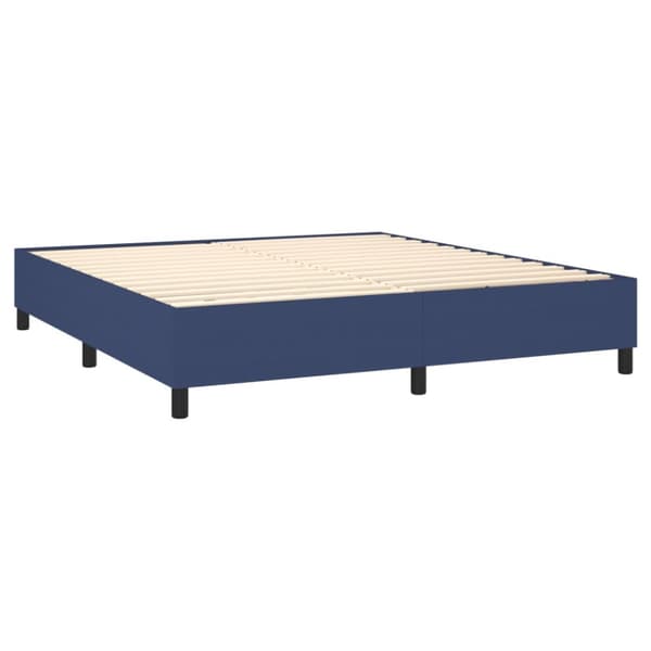 Boxspring-sängram blå 180x200 cm tyg