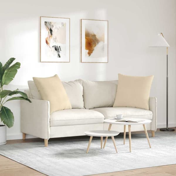 Sofakuddar 2 pcs Kräm 60 x 60 cm tyg