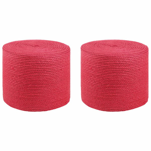 Juterep 2 pcs Röd 100% Tossa jute