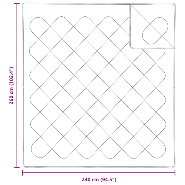 2-i-1 Duntäcke Vit 262 x 242 x 10 cm Polyester
