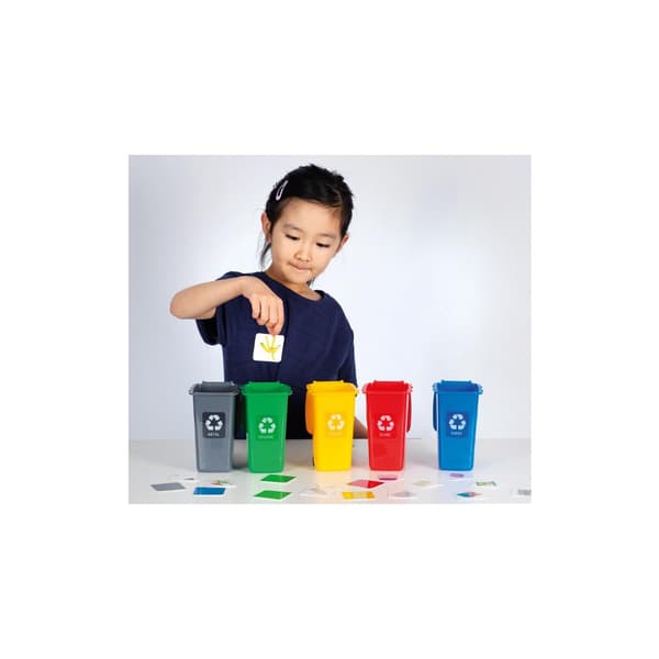 Spel Återvinningsspel med 5 soptunnor