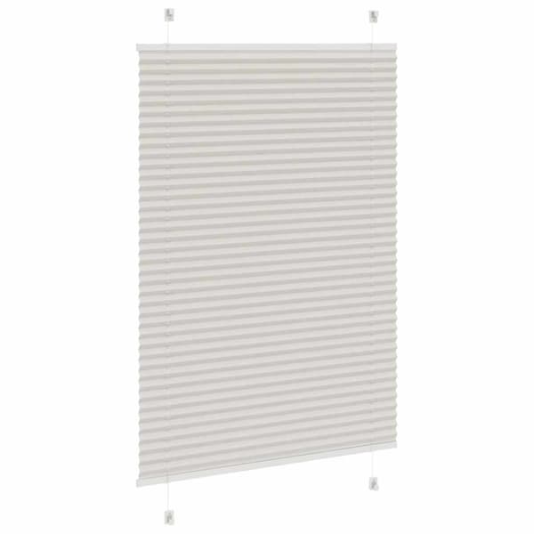 Plisserad persienn ljusgrå 90x100 cm tyg bredd 89,4cm polyester