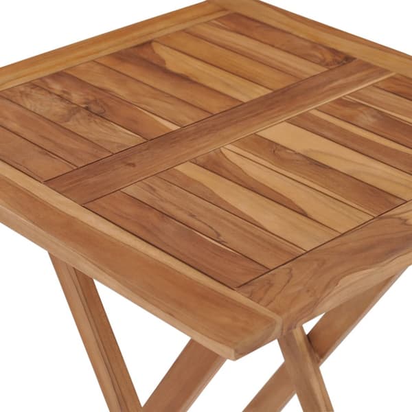 Hopfällbart trädgårdsbord 60x60x75 cm massivt teakträ