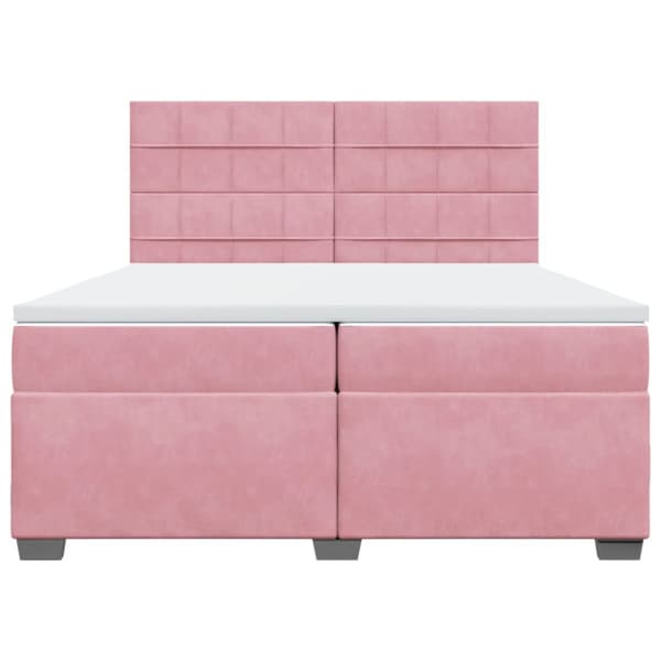 Ramsäng med madrass rosa 200x200 cm sammet