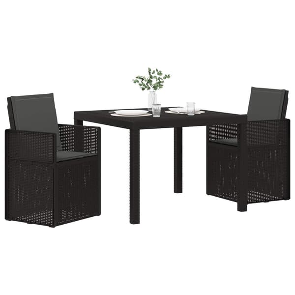 Trädgårdsmöbelset med kudde 3 pcs Antracit PP