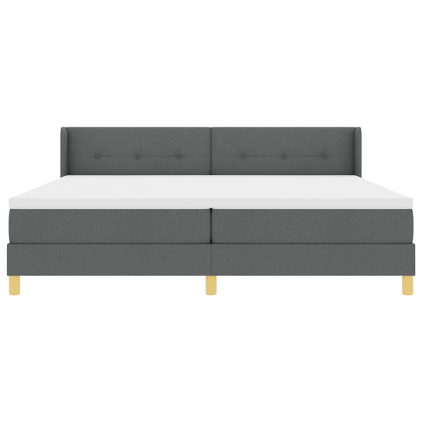 Bäddfjäder med huvudgavel Mörkgrå 200 x 200 cm tyg