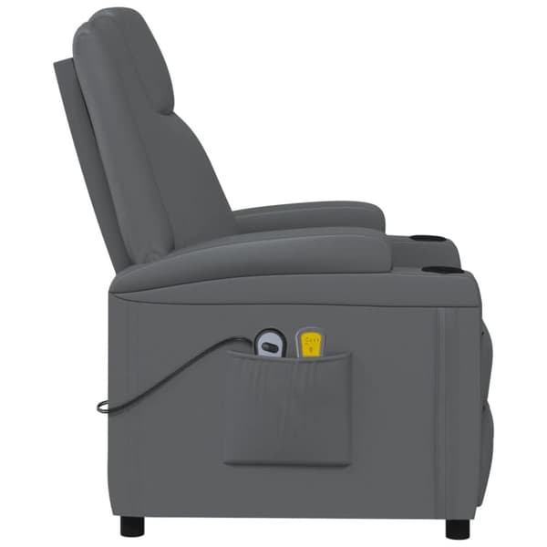 Elektrisk massagefåtölj antracit konstläder
