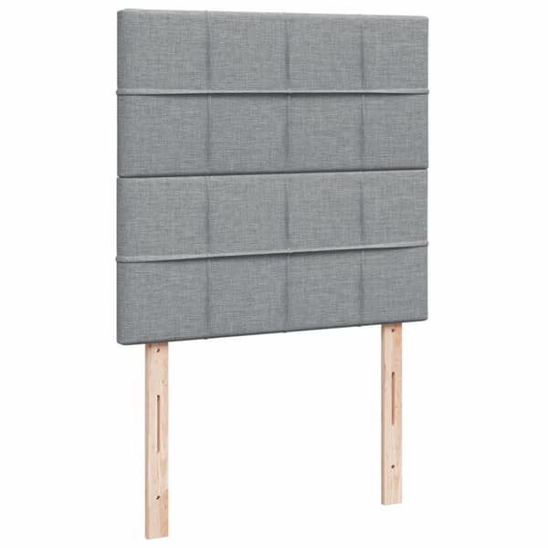 Ramsäng med madrass ljusgrå 80x200 cm tyg