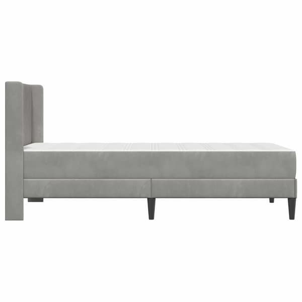 Sängram med madrass Ljusgrå 90 x 200 cm Sammet