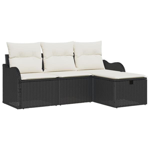 Trädgårdsoffset 4 st Poly rattan