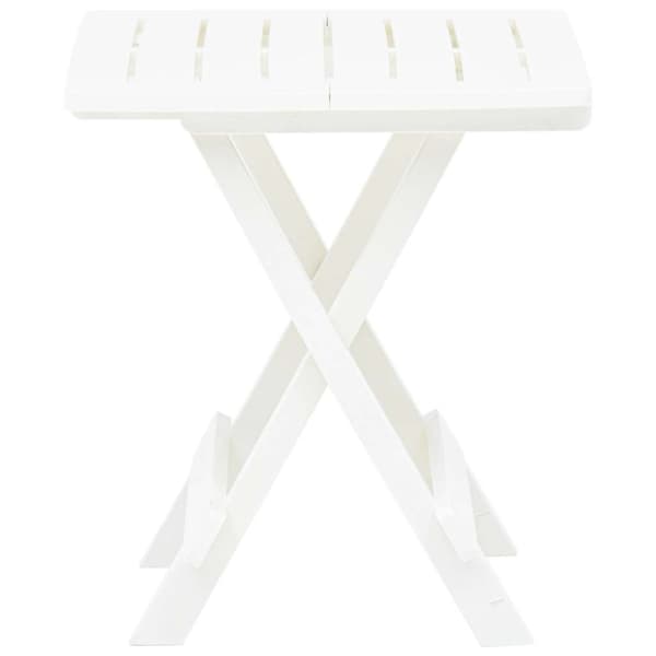 Hopfällbart trädgårdsbord vit 45x43x50 cm plast