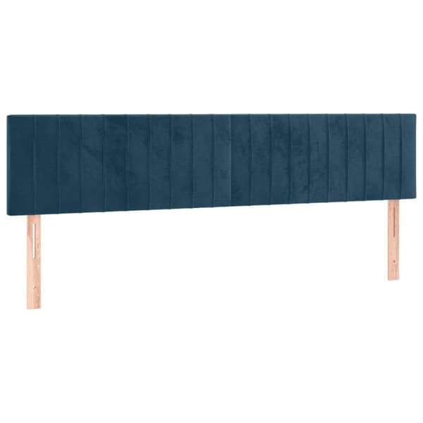 Sänggavel LED mörkblå 160x5x78/88 cm sammet
