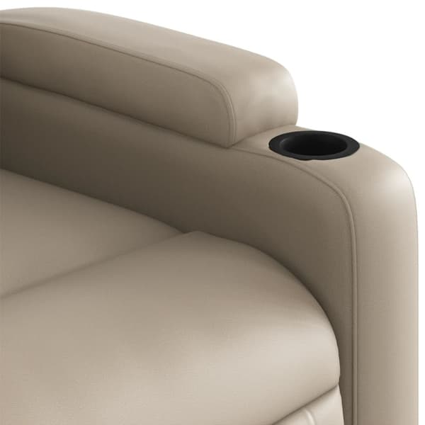 Elektrisk massagefåtölj cappuccino konstläder