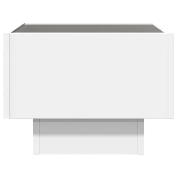 Sängbord med Infinity LEDs vit 40x40x30 cm