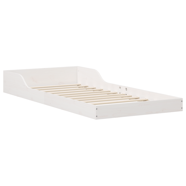 Sängram Vit 100 x 220 cm Massiv furu