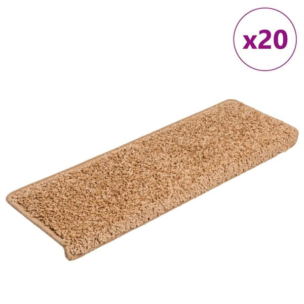 Trappmattor 20 st 65x21x4 cm beige rektangulär kant