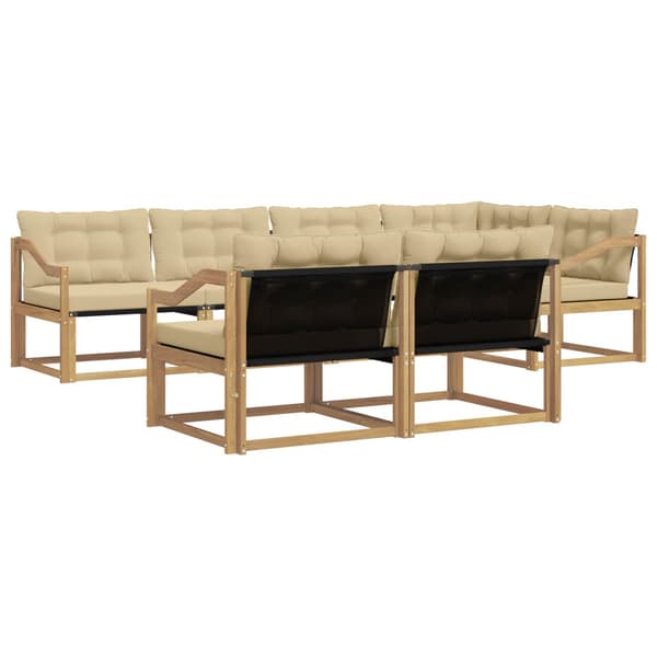 Utomhussoffset med kudde 7 pcs Vit och Beige