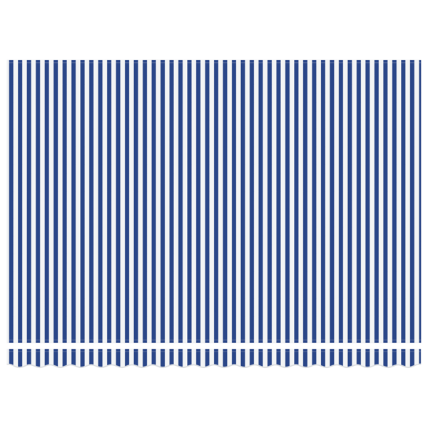 Markisram Blå och Vit 450 × 300 cm Polyester med PU-beläggning