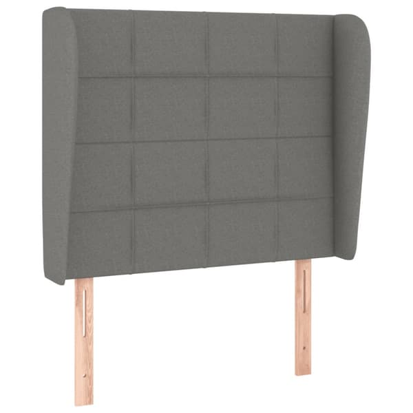 Ramsäng med madrass mörkgrå 90x190 cm tyg