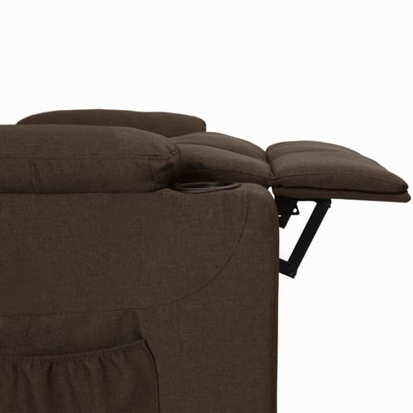 Reclinerfåtölj mörkbrun tyg