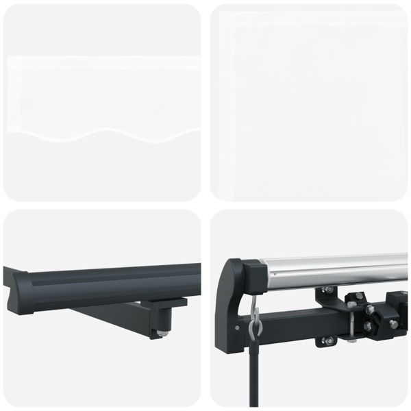 Utfällbar markis Vit 500 × 350 cm Polyester och Stål