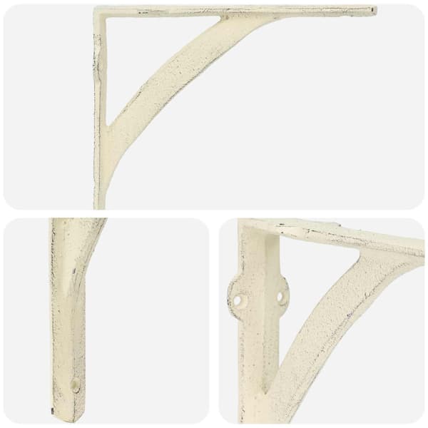 Väggshyllfästen 2 st Antik vit 14.5 x 14.5 x 3.5 cm Stål