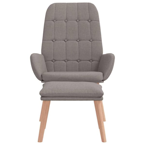 Vilstol med fotpall taupe tyg